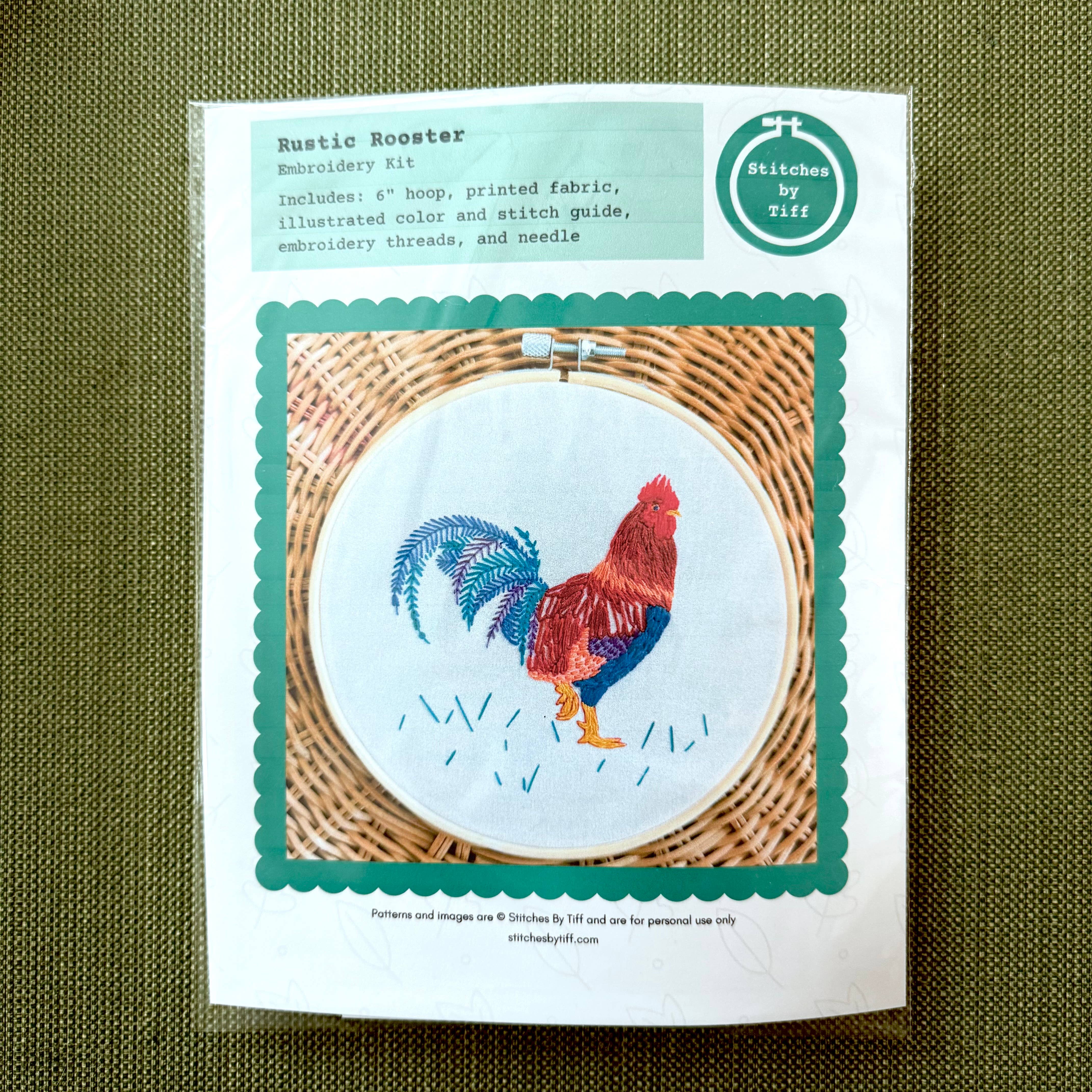 Rustic Rooster Craft DIY Embroidery Kit