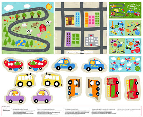 Huggable and Lovable Book Panel - Things that Go, Play Mat and Book - 8184P-01