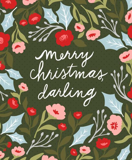 Berry and Pine - Merry Christmas Darling Panel