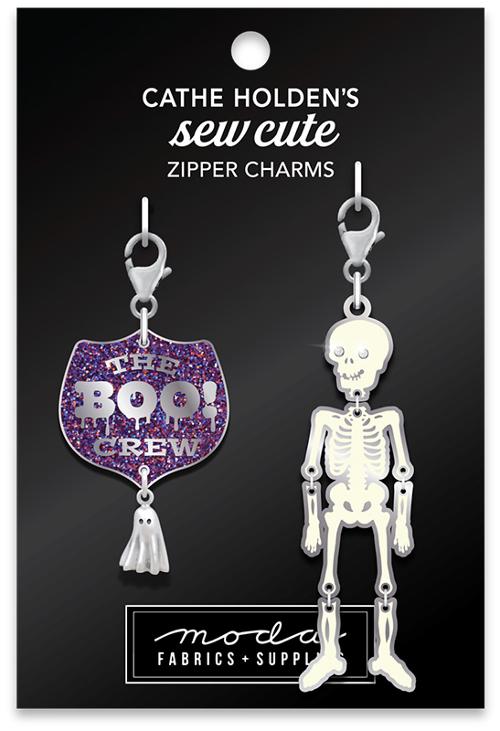 Cathe Holden Zipper Charm - Skeleton Boo Badge 2ct