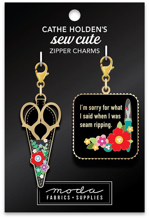 Scissors/Sorry Zipper Pull - 2ct