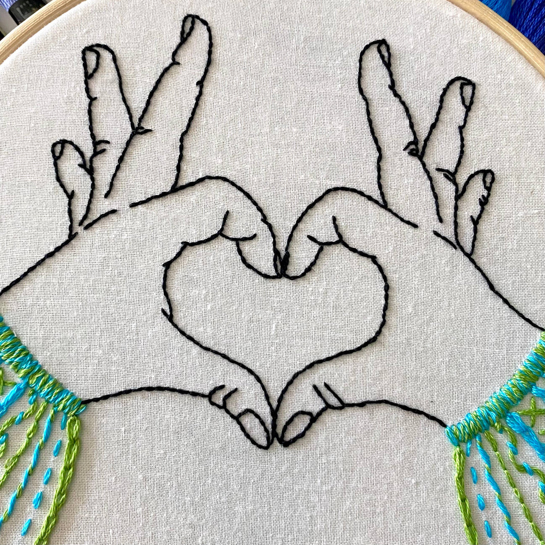 Heart Hands Sampler Craft DIY Embroidery Kit