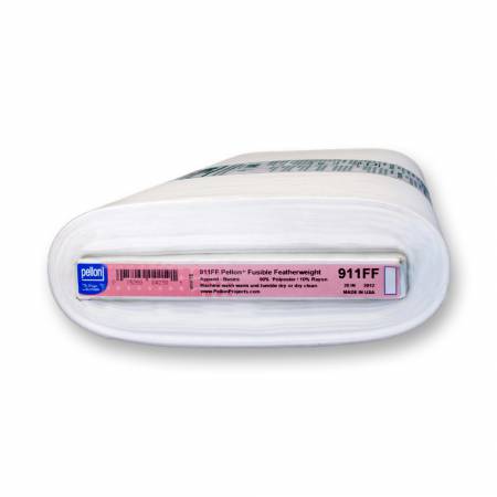 Fusible Feather to Midweight Pellon - 20in - White