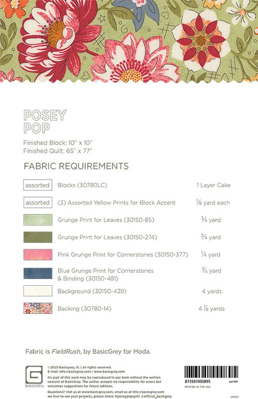 Posey Pop Quilt Pattern - Basic Grey