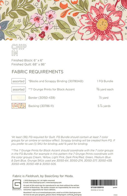 Chip In Quilt Pattern - Basic Grey
