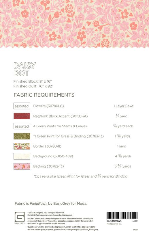 Daisy Dot Quilt Pattern - Basic Grey