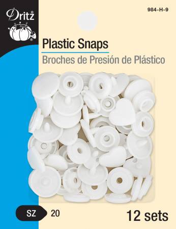 White Heart - Plastic Snaps - Dritz