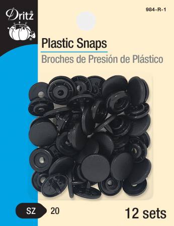 Black - Plastic Snaps - Dritz