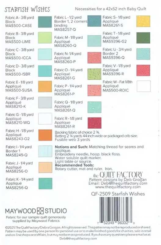 Starfish Wishes Quilt Pattern - The Quilt Factory