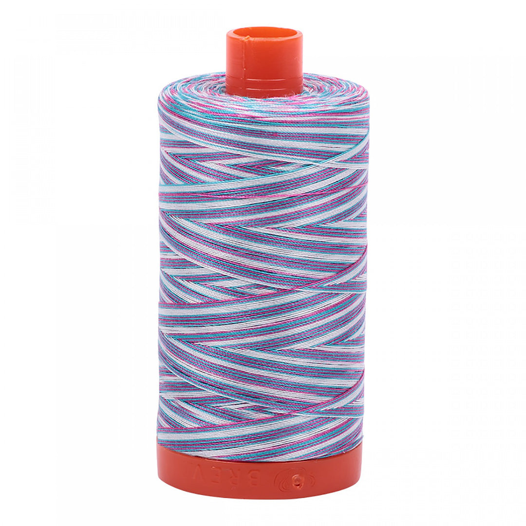 Aurifil Mako Cotton Thread 50WT - 4647 Variegated White and Blue