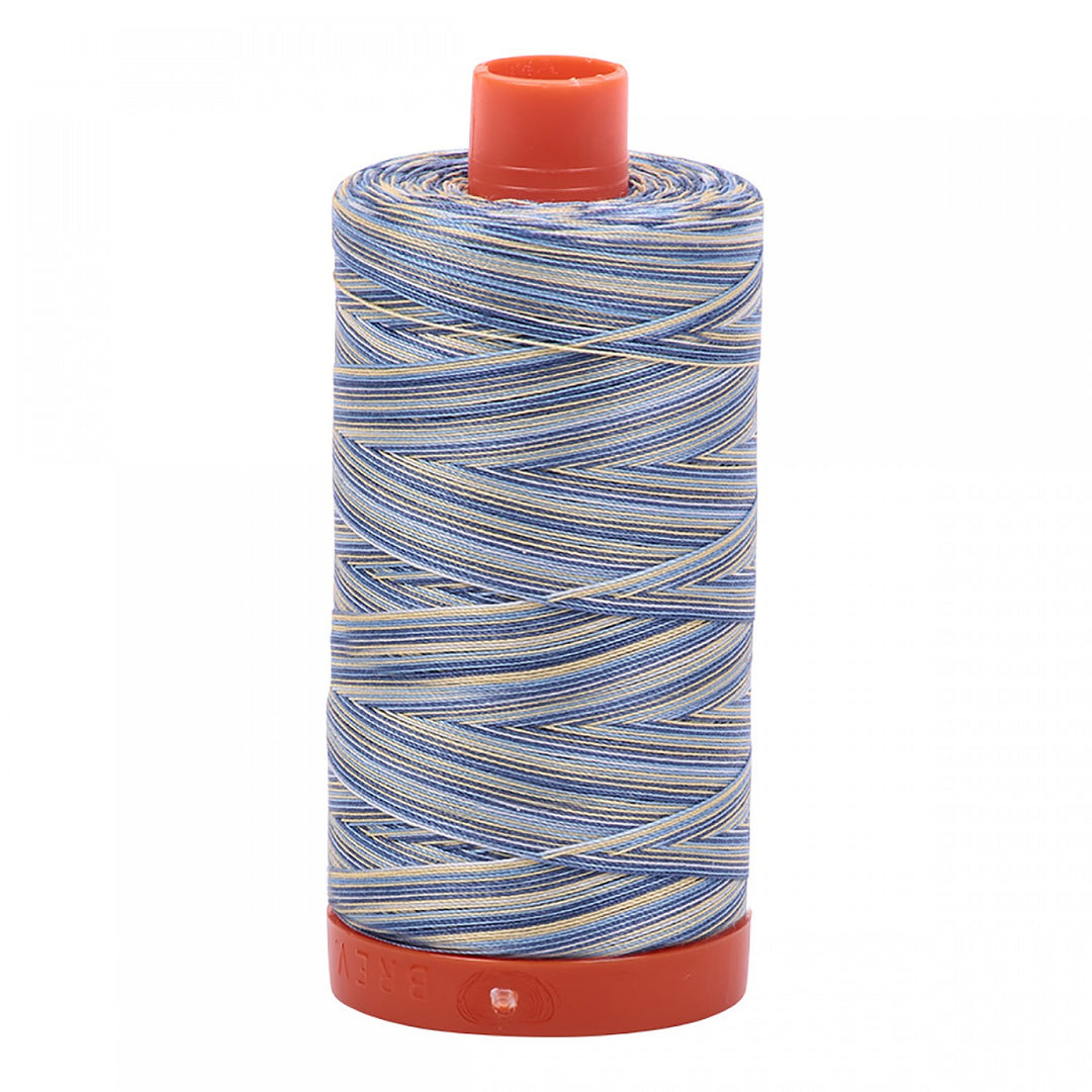Aurifil Mako Cotton Thread 50WT - 4649 Variegated Blue and Yellow