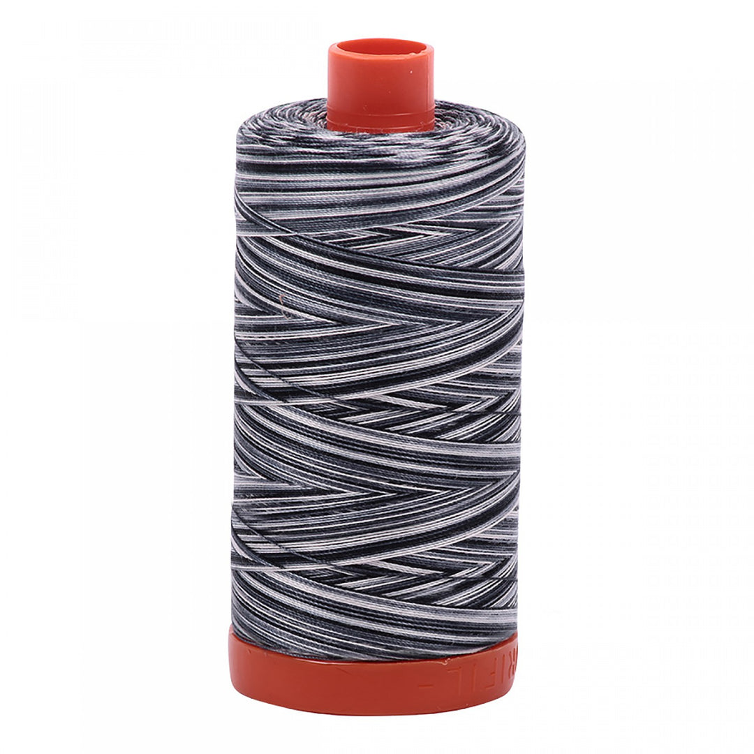 Aurifil Mako Cotton Thread 50WT - 4665 Variegated Black and White