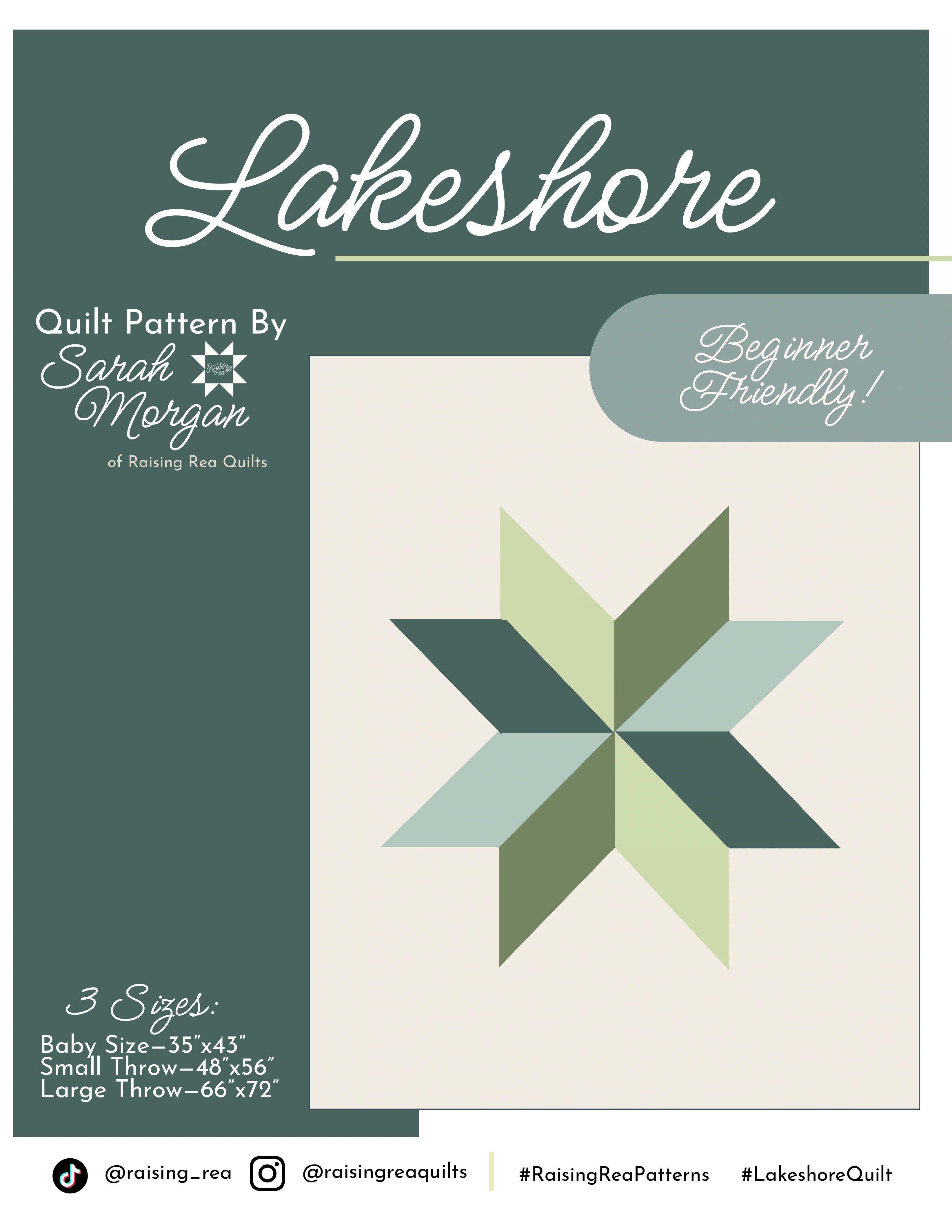 Lakeshore Quilt Pattern - Sarah Morgan of Raising Rea Quilts