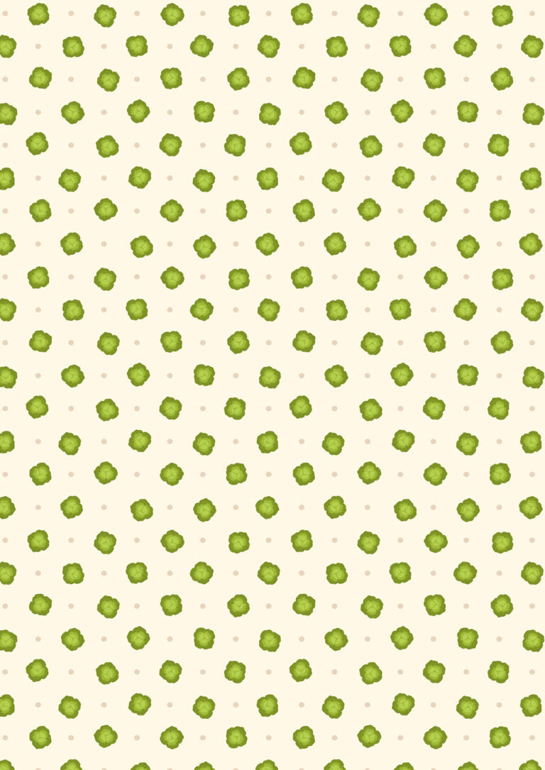 The Kitchen Garden - Polka Dot Cabbage - Cream - A821.1