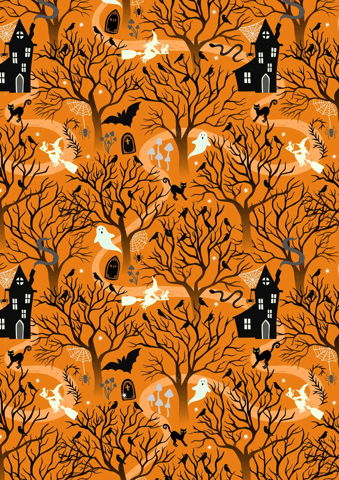 Witchy Woods - Witchy Woods on Halloween Orange - A882A