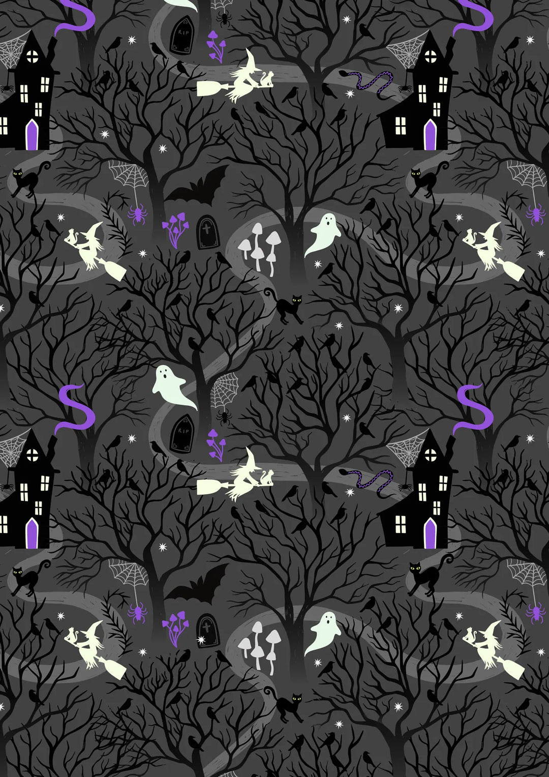 Witchy Woods - Witchy Woods on Dark Grey - A882C