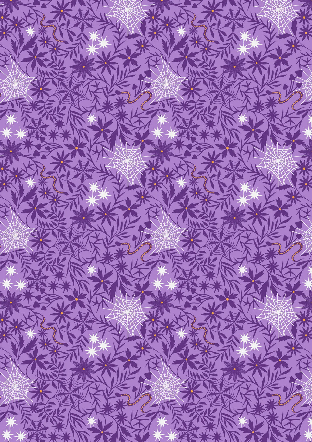 Witchy Woods - Floral Cobwebs on Light Purple - A884A