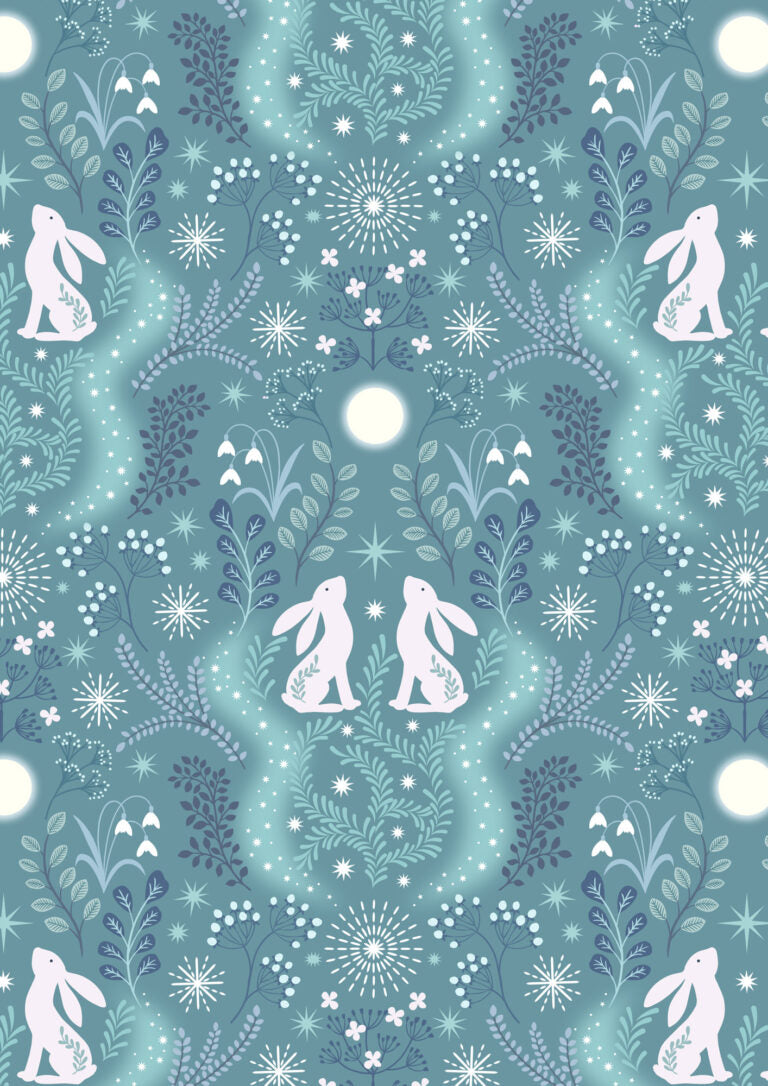 A Winter's Moon - Winter Hare - Ice Aqua With Pearl - A947B