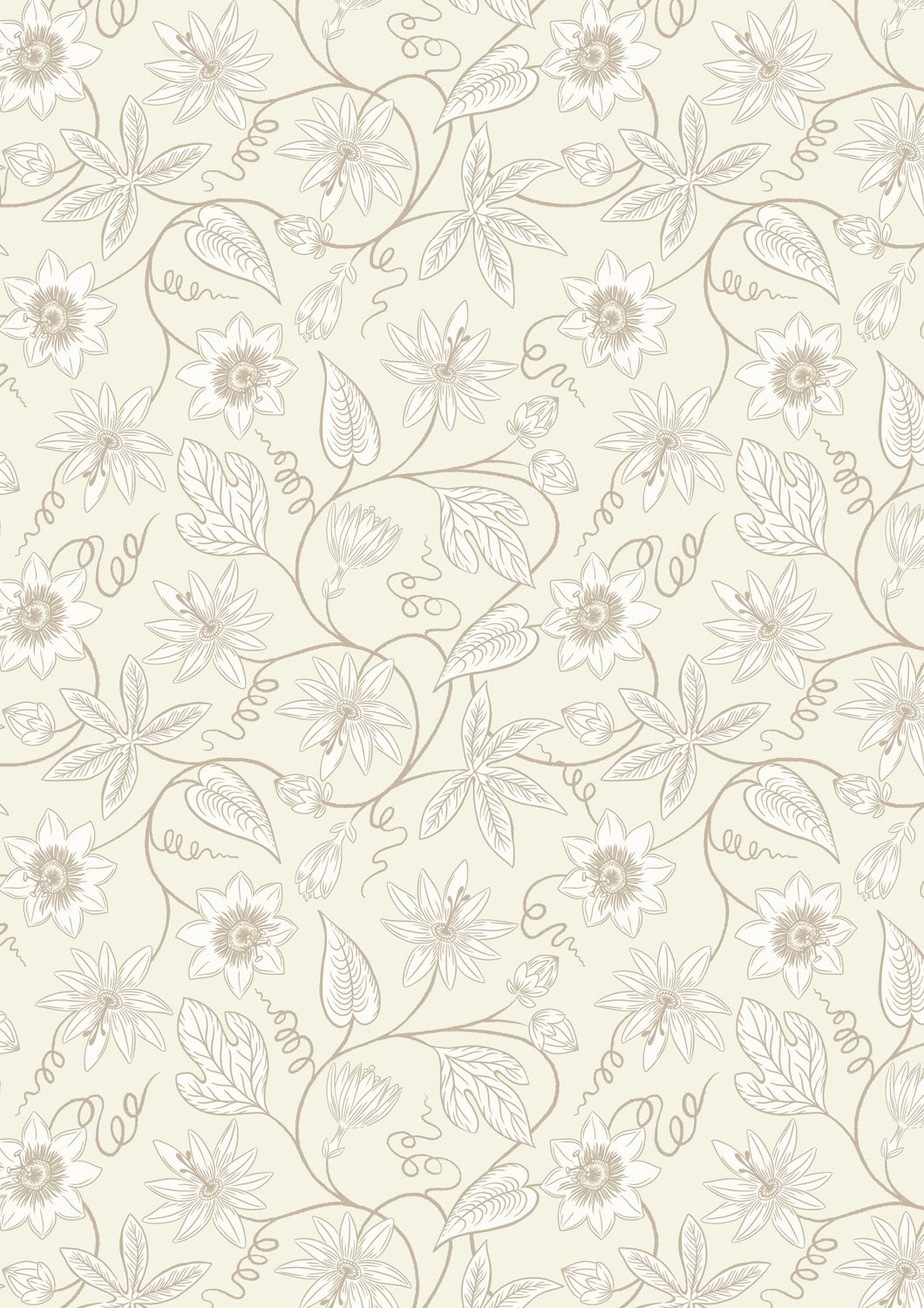 Botanical Oasis - Passion Flower - Cream - A986A