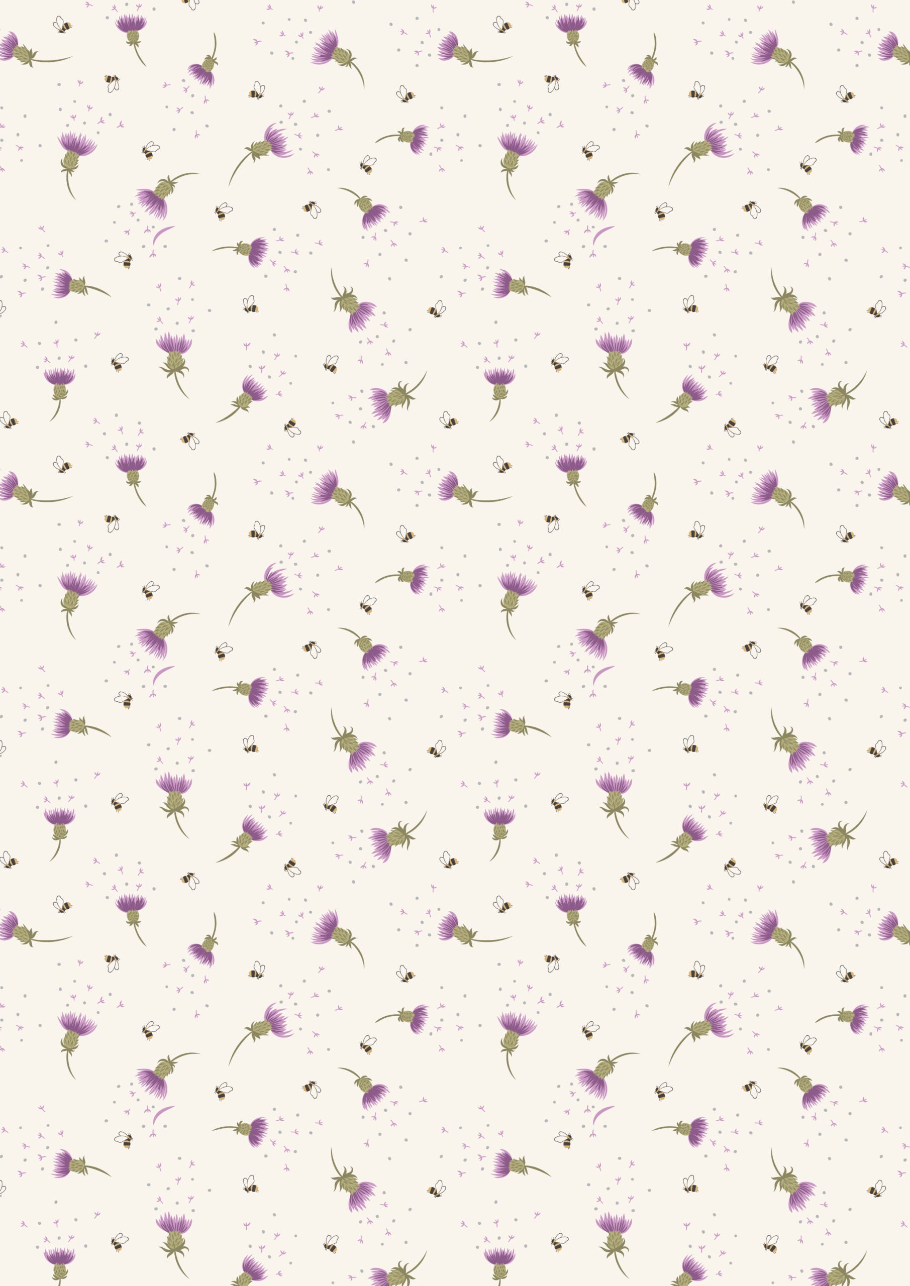 A Celtic Summer - Bee Thistle - Cream - A988A