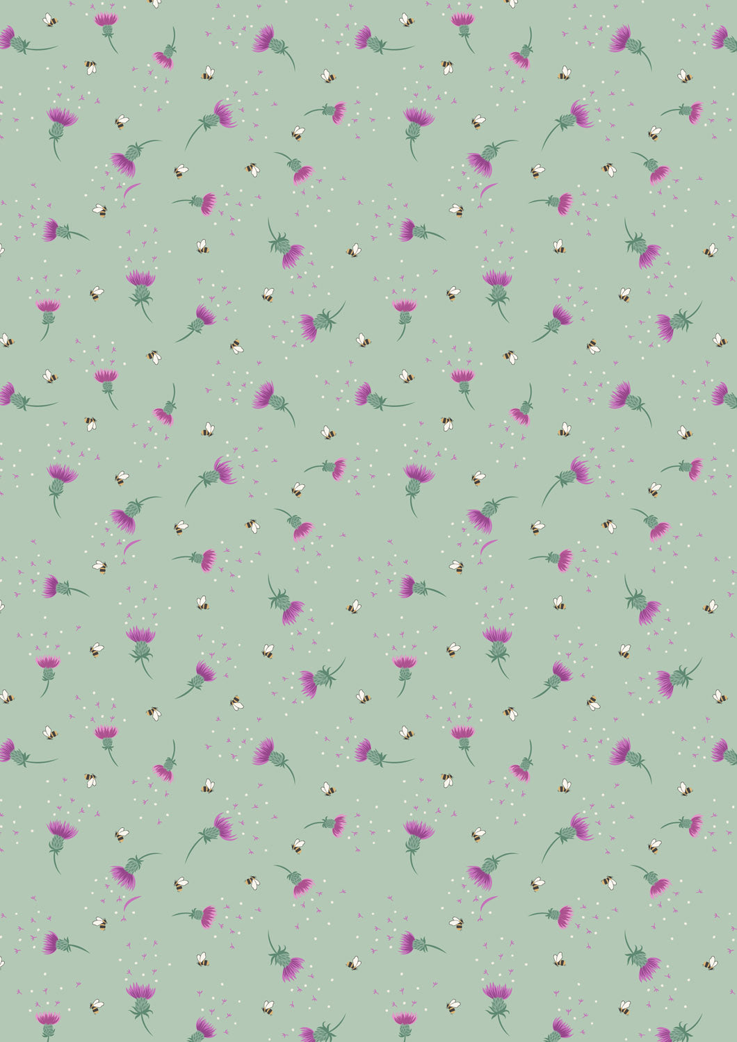 A Celtic Summer - Bee Thistle - Sage Green - A988C