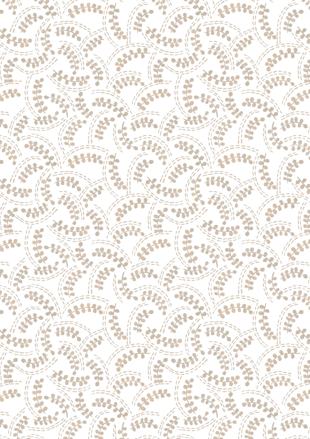 Porcelain and Sea Glass - Fronds - Cream - A994A