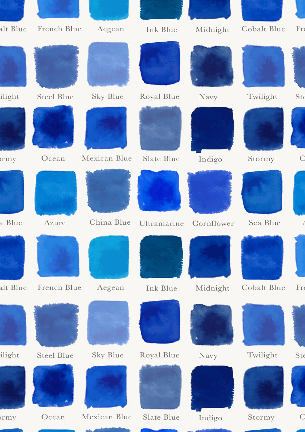 Porcelain and Sea Glass - Ink Swatches - A995