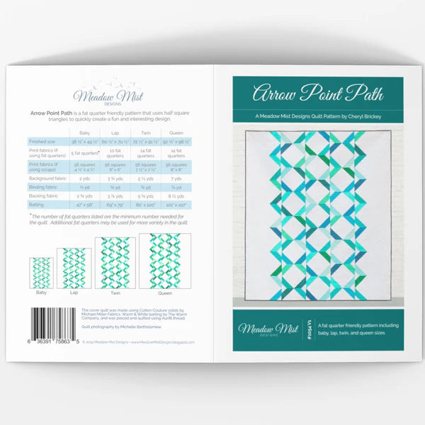 Arrow Point Path Quilt Pattern - Meadow Mist Designs