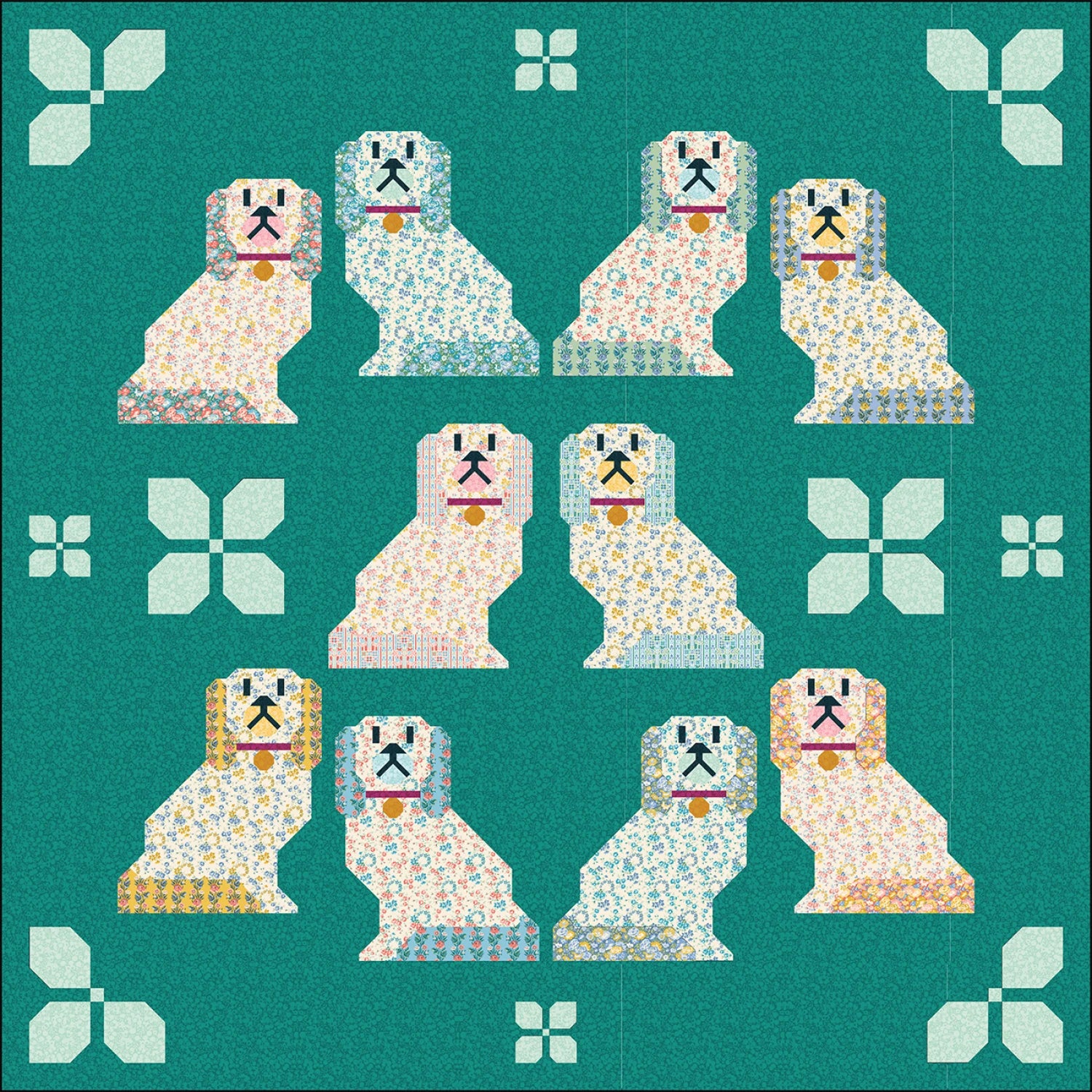 Mantel Dogs Quilt Pattern - Art East Quilting Co.
