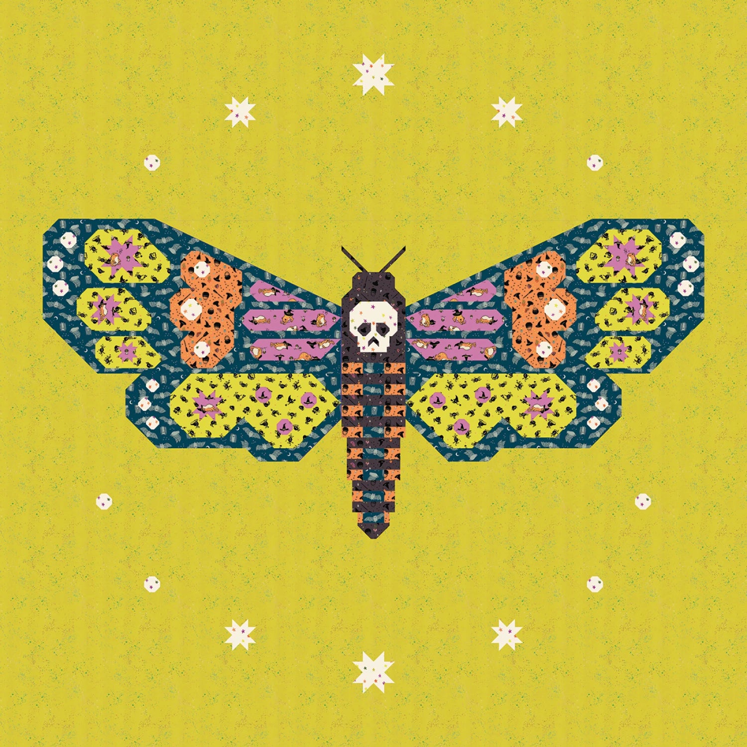 Night Flutter A Moth Quilt Pattern - Art East Quilting Co.