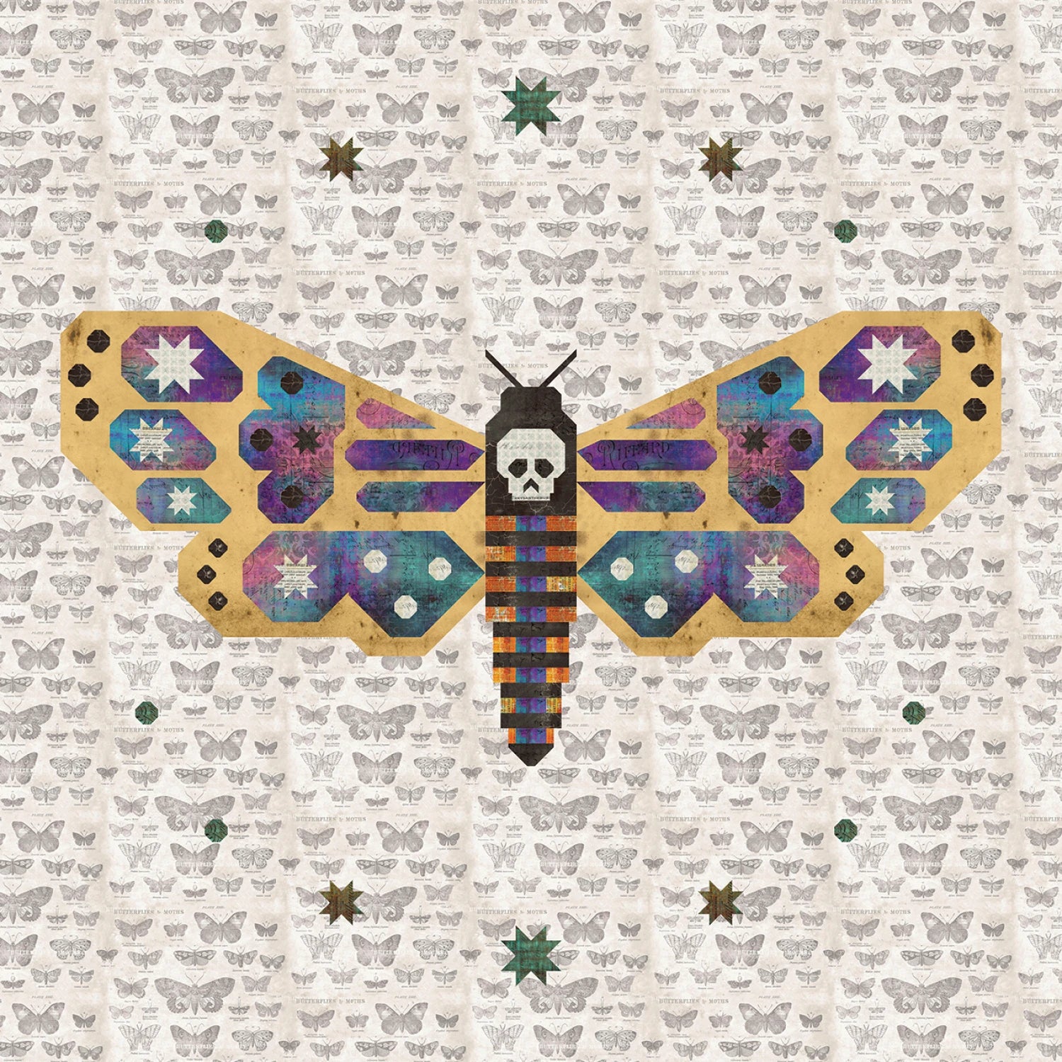Night Flutter A Moth Quilt Pattern - Art East Quilting Co.