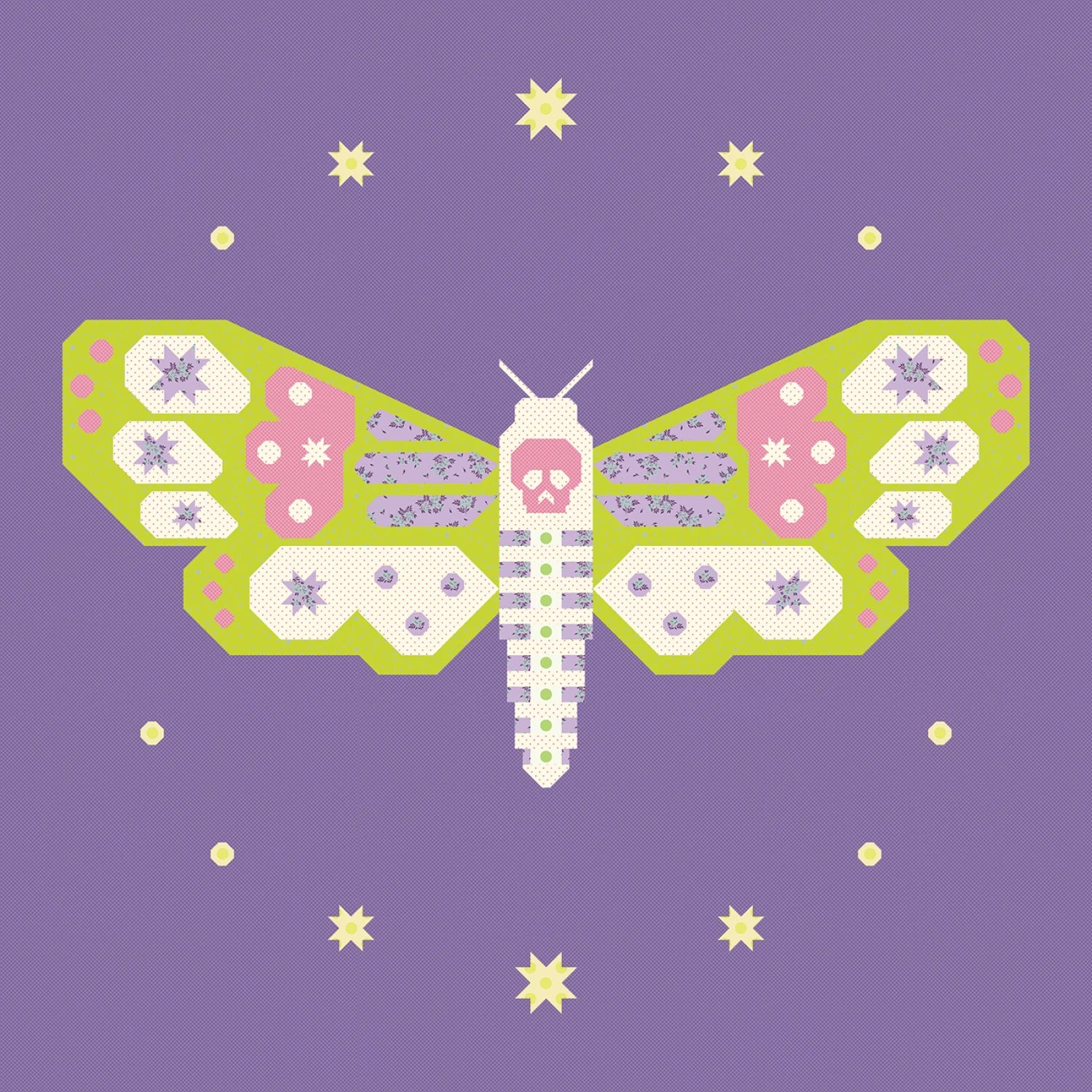 Night Flutter A Moth Quilt Pattern - Art East Quilting Co.