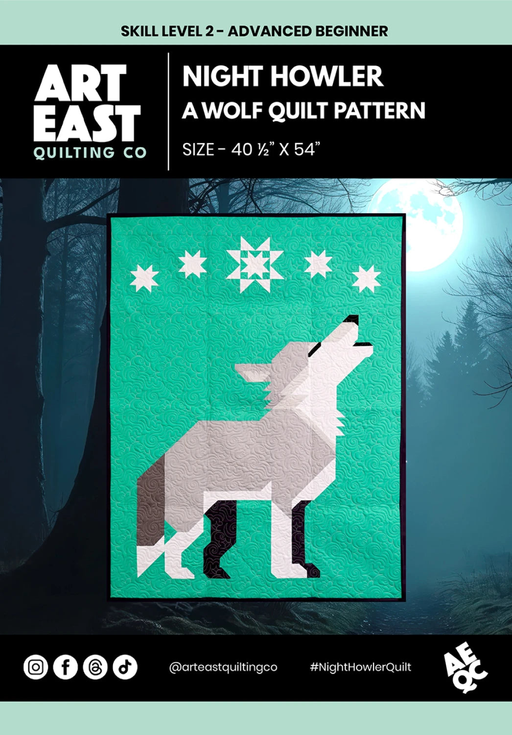 Night Howler - A Wolf Quilt Pattern - Art East Quilting Co.