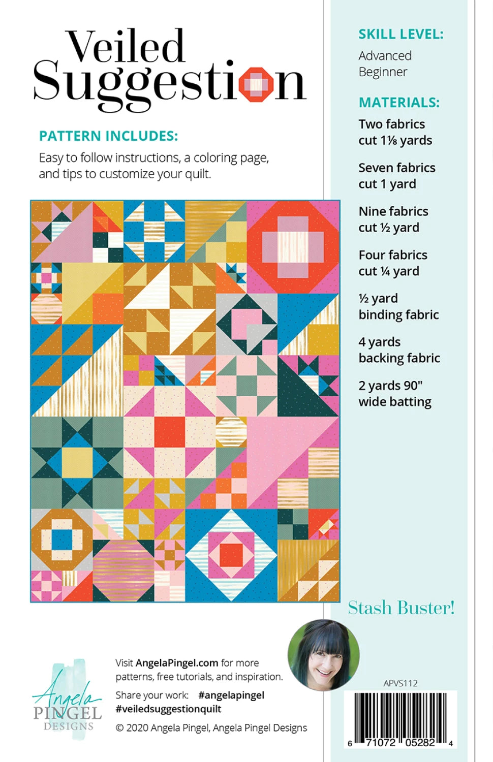 Veiled Suggestion Quilt Pattern - Angela Pingel Designs