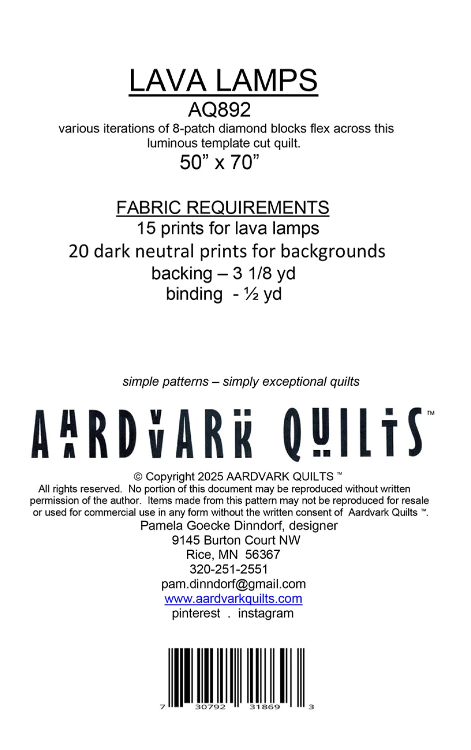 Lava Lamps Quilt Pattern - Aardvark Quilts