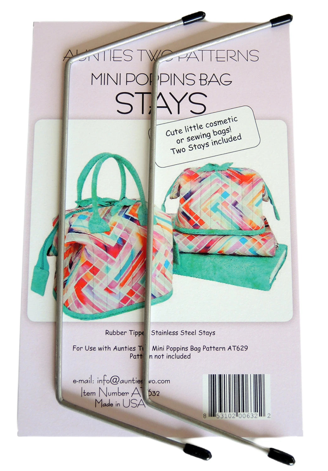 Metal Stays for Mini Poppins Bag - Auntie Two Patterns