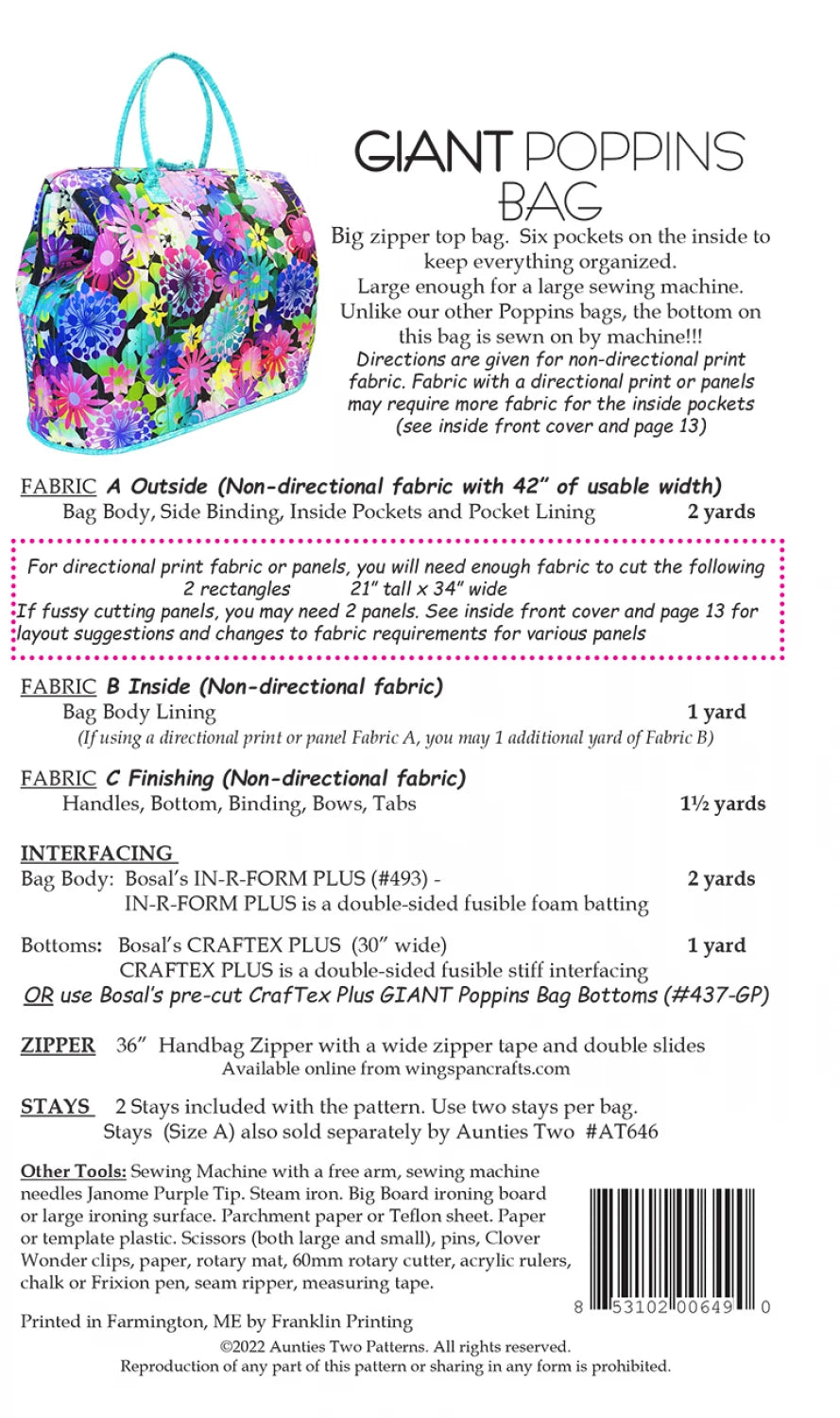 Giant Poppins Bag - Aunties Two Patterns