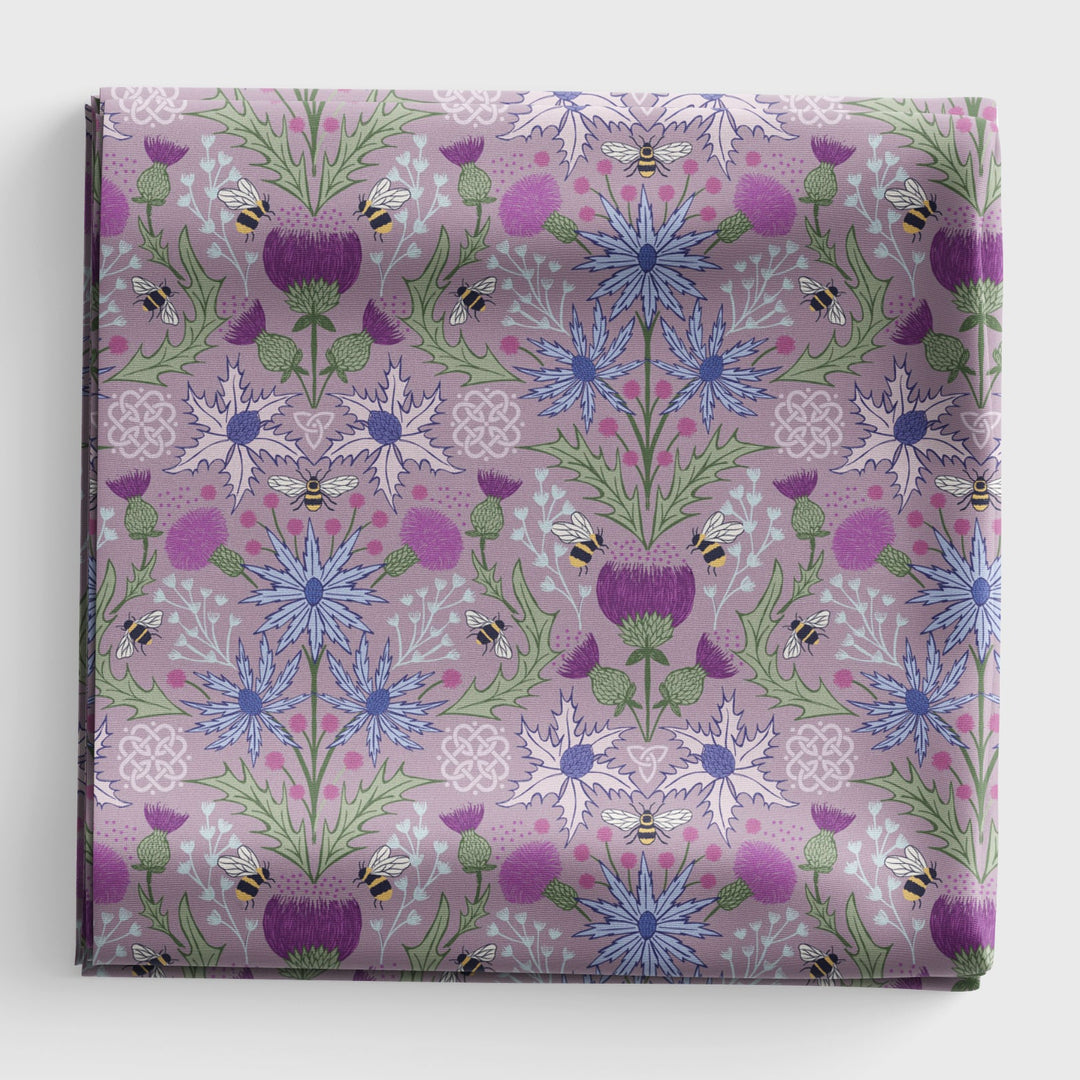 A Celtic Summer - Mirrored Thistle and Bee - Heather - A989C