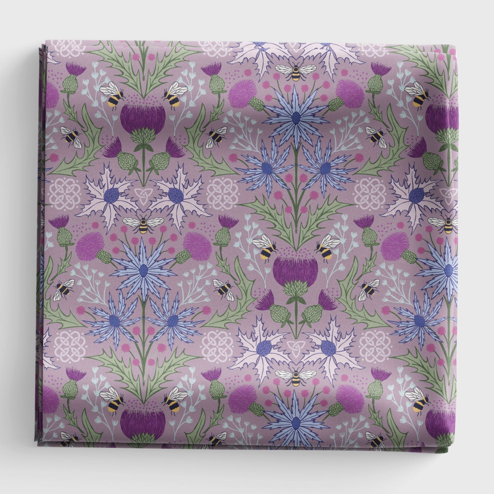 A Celtic Summer - Mirrored Thistle and Bee - Heather - A989C