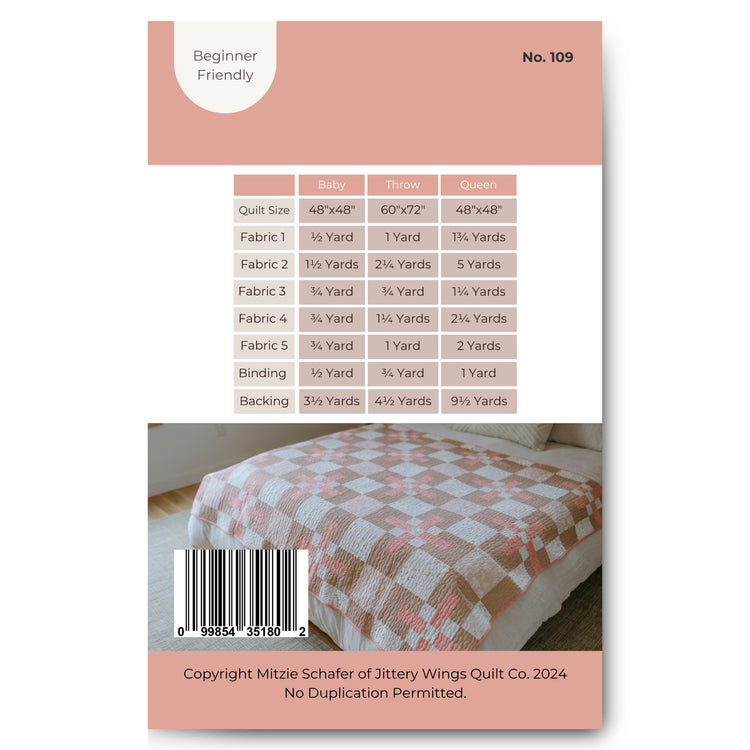 Apex Quilt Pattern - Jittery Wings