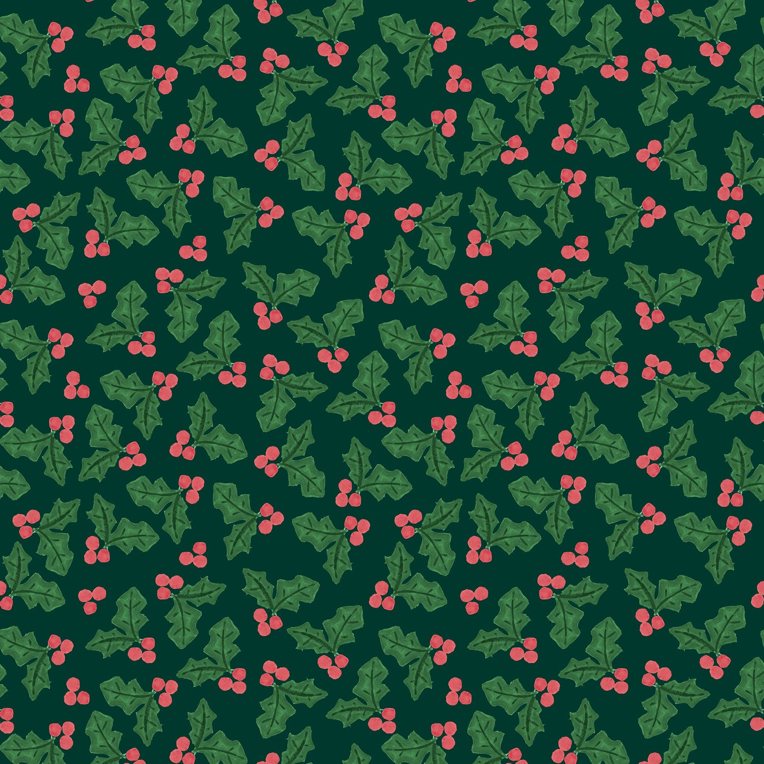 Merry Happy Christmas - Holly - Black Forest - BG094