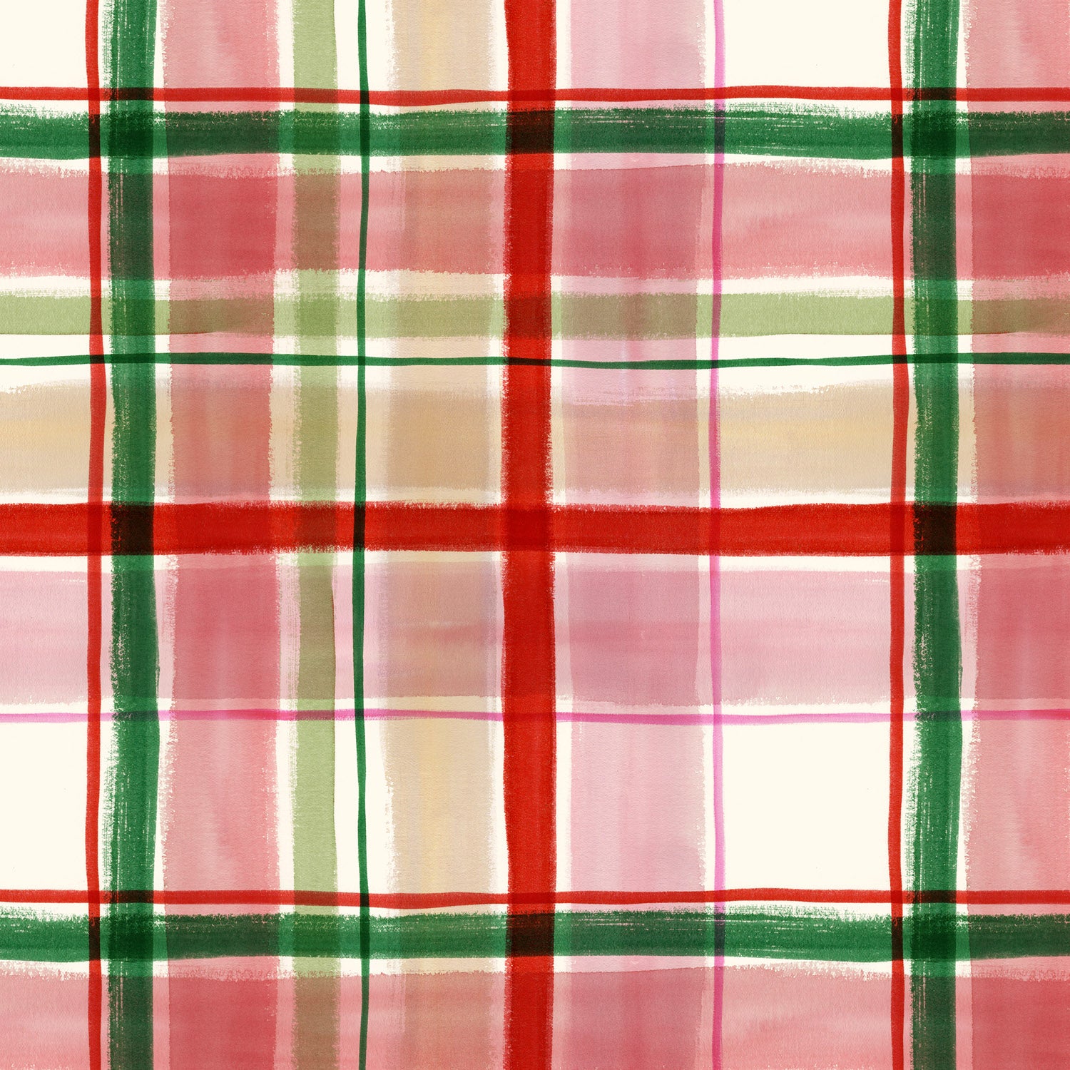 Merry Happy Christmas - Christmas Tartan - Red - BG096