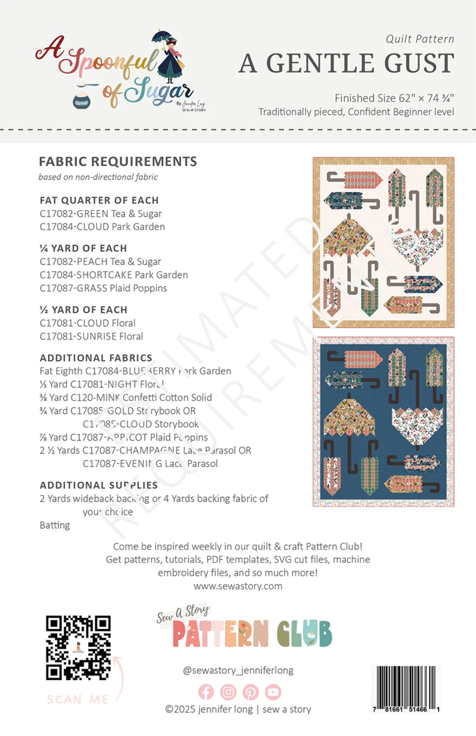 A Gentle Gust Quilt Pattern - Sew A Story by Jennifer Long