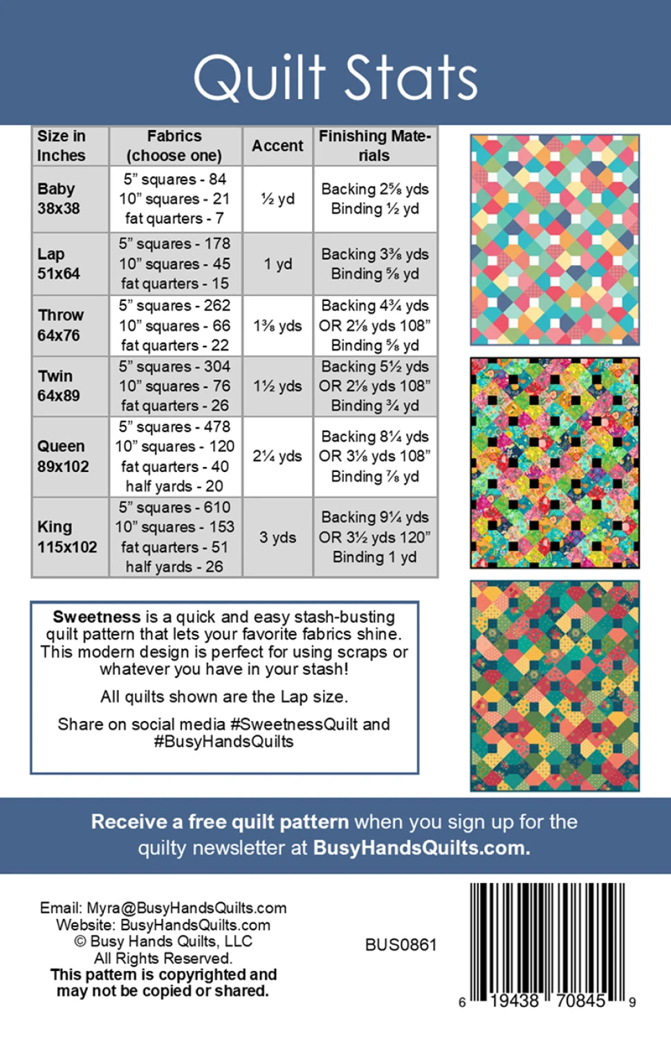 Sweetness Quilt Pattern - Busy Hands Quilts