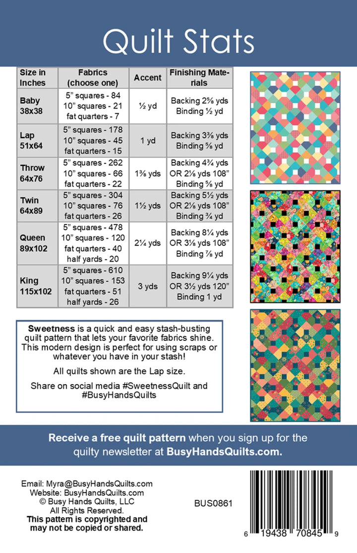 Sweetness Quilt Pattern - Busy Hands Quilts