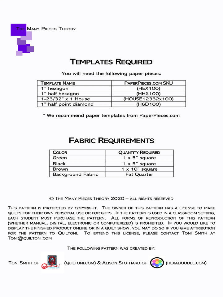 English Paper Piecing: Baby Treant - Quiltoni