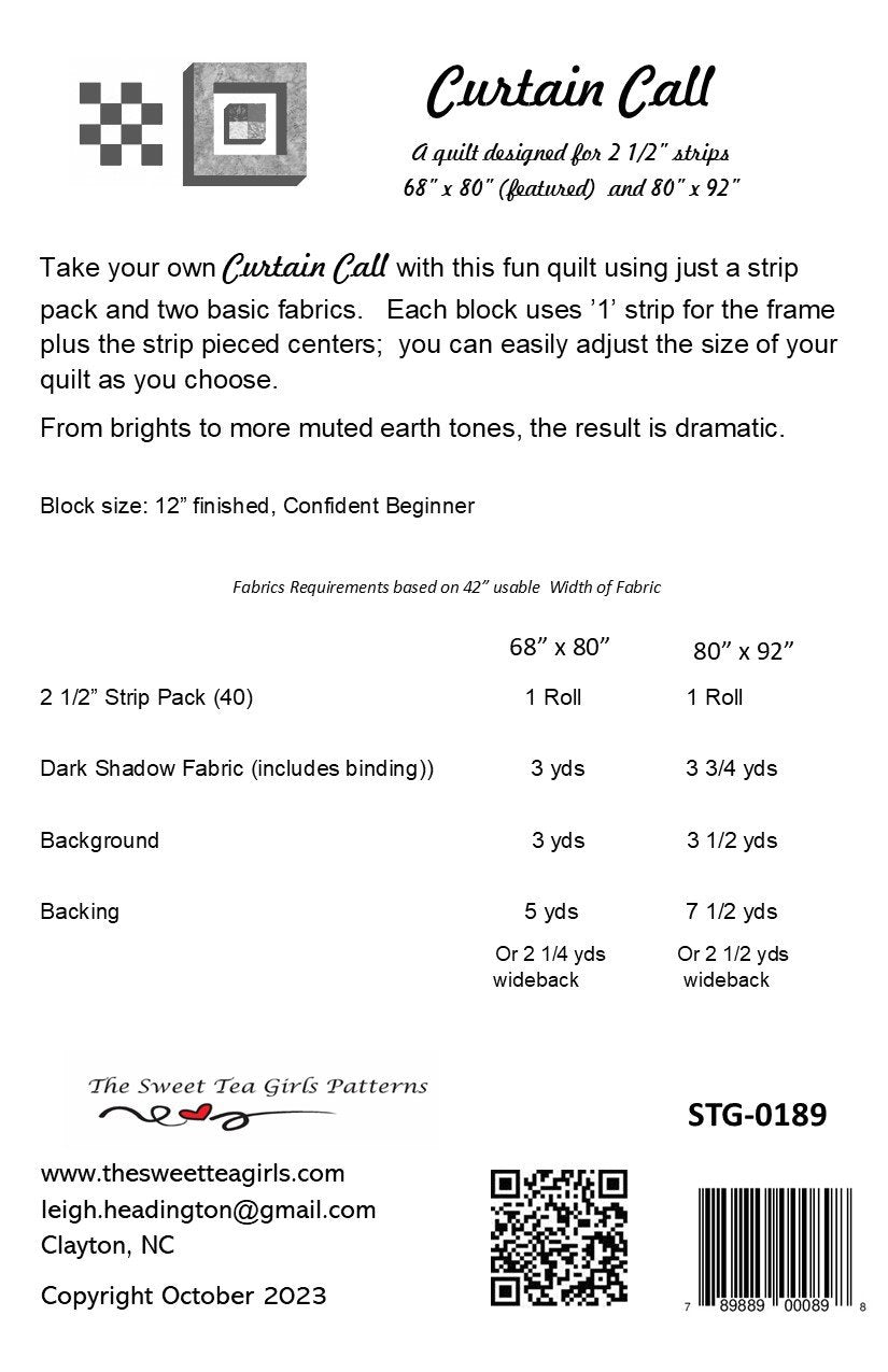 Curtain Call Quilt Pattern - The Sweet Tea Girls Patterns