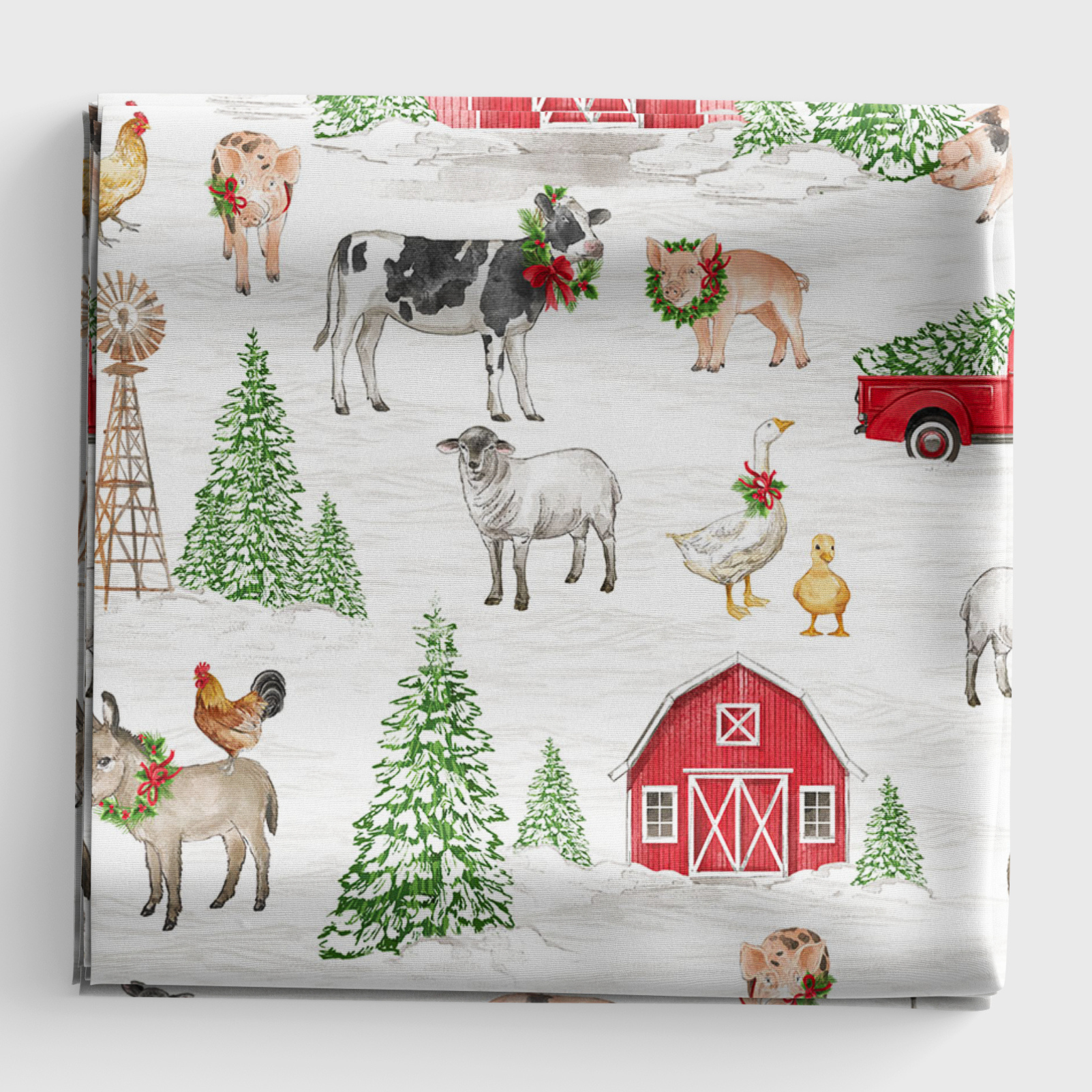Barnyard Christmas - Scenic - White - 28801-10