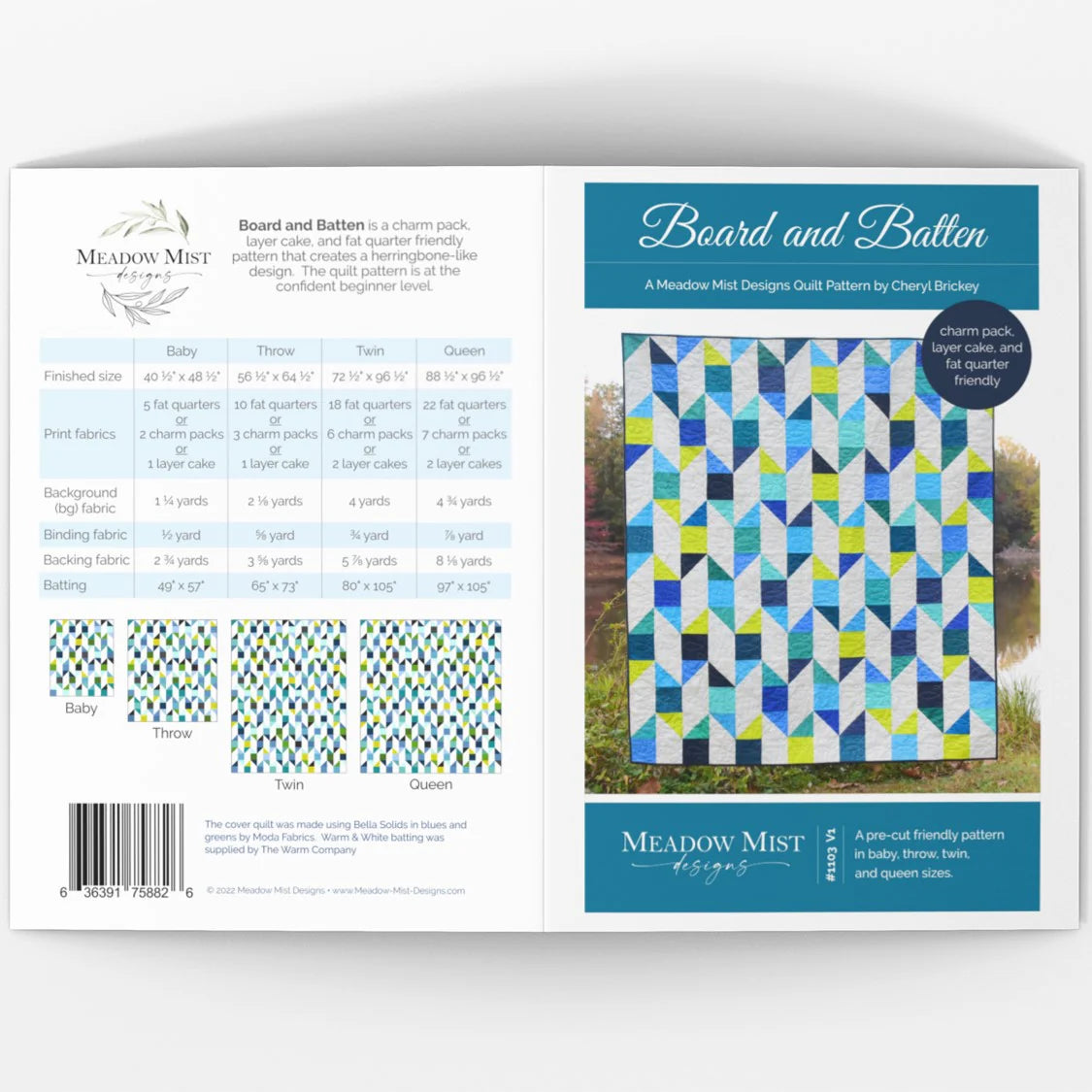 Board and Batten Quilt Pattern - Meadow Mist Designs