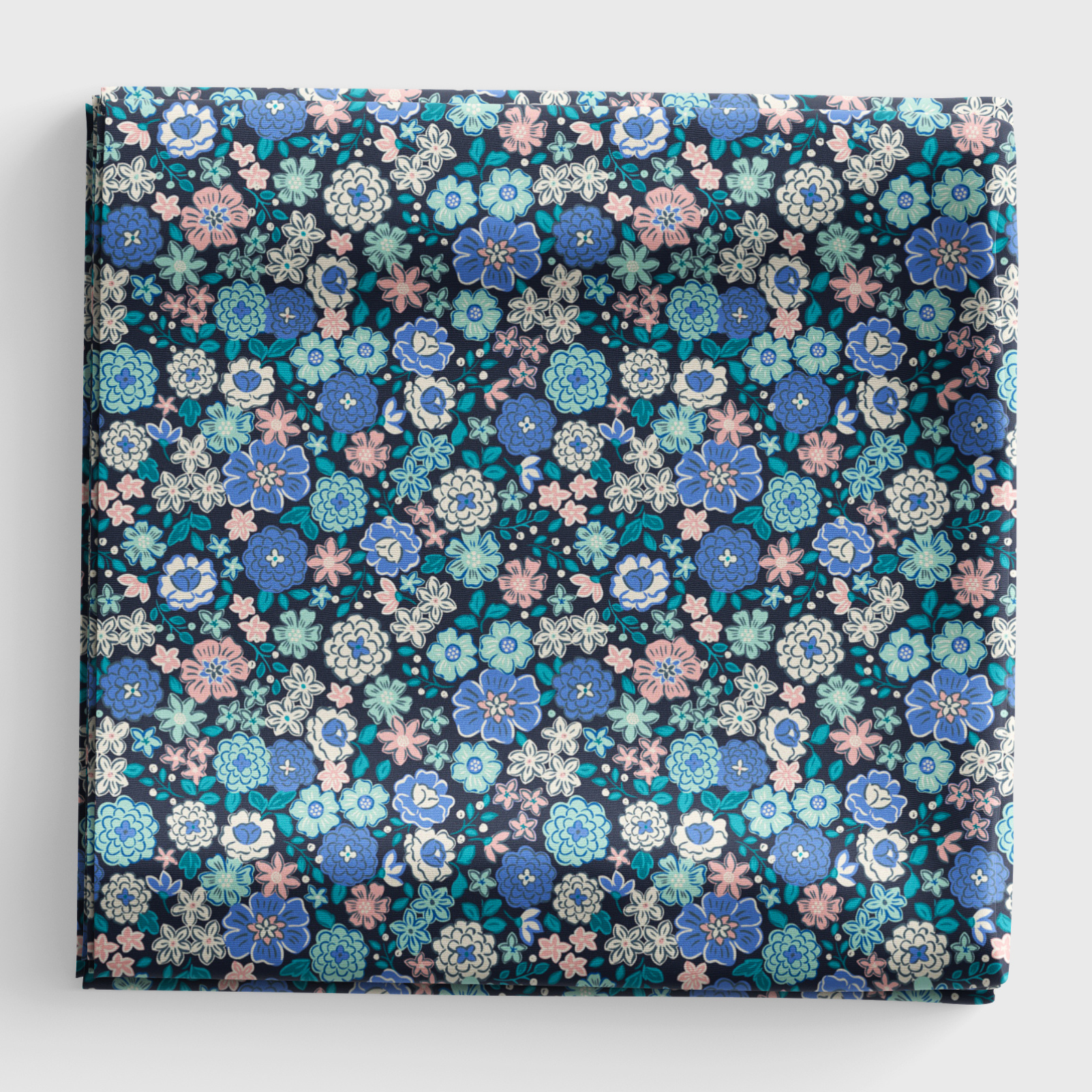 Boho Blooms - Boho Blooms - Blues and Pinks on Navy - L16D